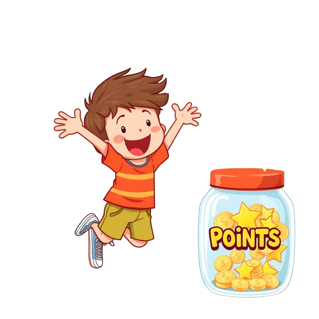 Kid completes & earns points